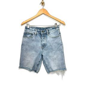 John Galt J. Galt Denim Shorts Cutoffs Jorts size Medium Distressed Light Wash